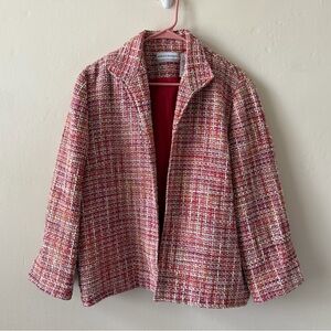 Alfred Dunner Pink Tweed Career Blazer Women’s Size 14P